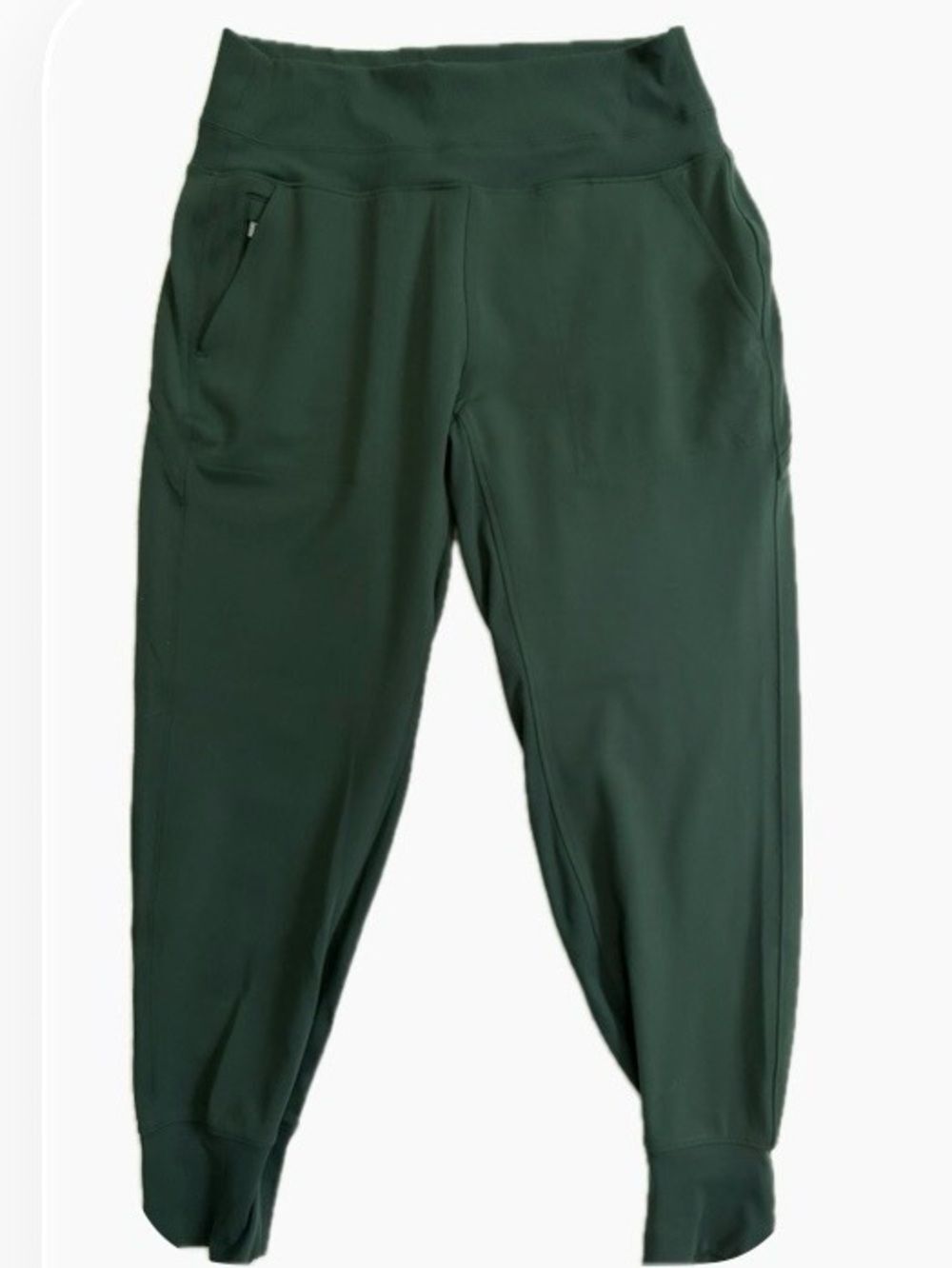 Athleta Green Studio Joggers Track Pants Size M Zipper Pockets High Rise